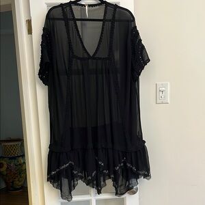 Free People Black Sheer Dress